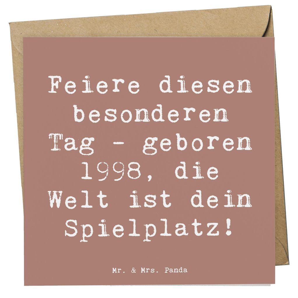 Mr. & Mrs. Panda Grußkarte Spruch 1998 Geburtstag - Braun Pastell - Geschenk, Jahrgang, Glückwunschkarte, faltkarte, Jubiläum, Geburtstagsgesche...