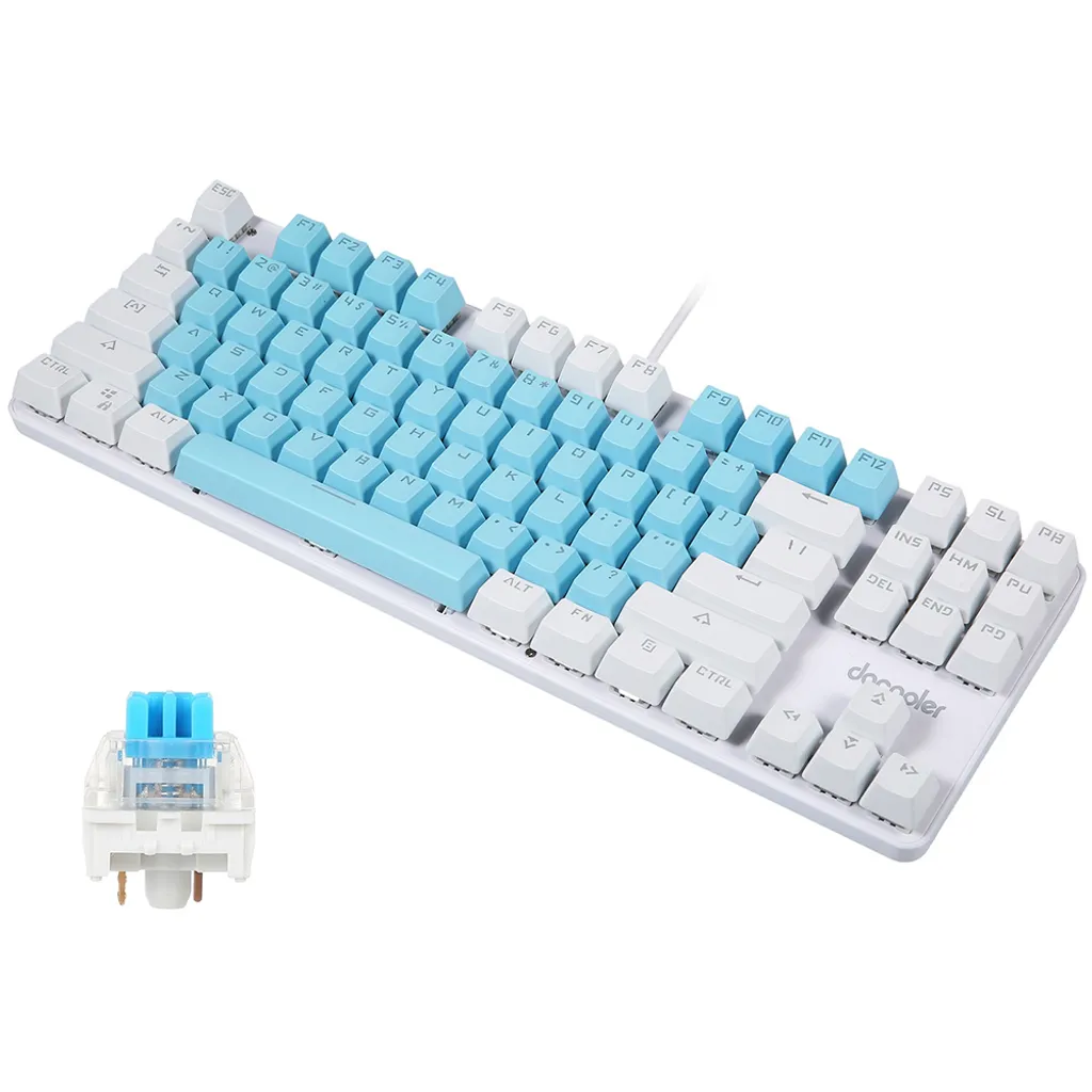 Clavier mécanique 87 touches docooler interrupteur bleu et rétroéclairé - 2