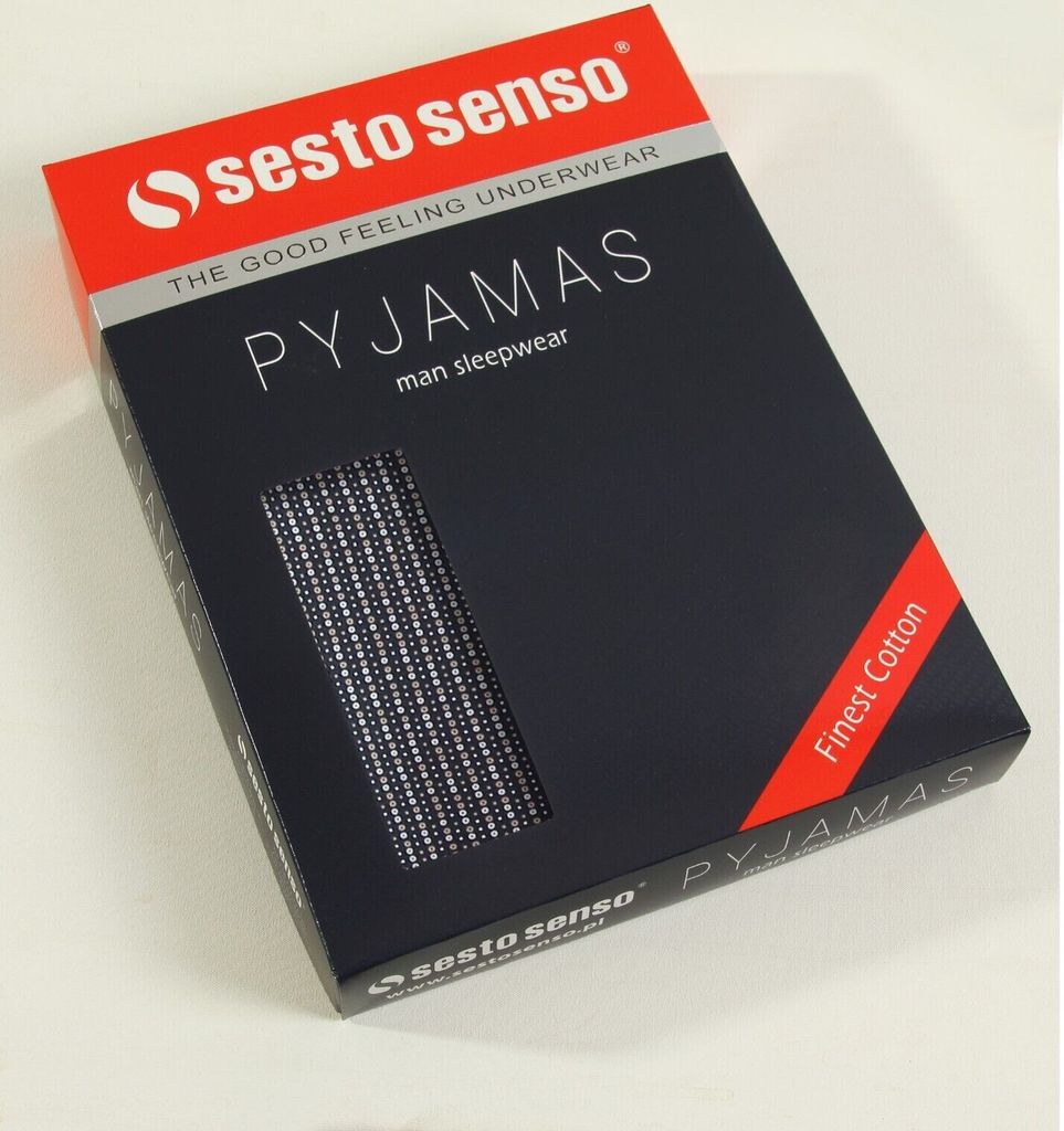 Sesto Senso piżama męska 100% bawełna guziki długi rękaw + Zdjęcie produktu 3