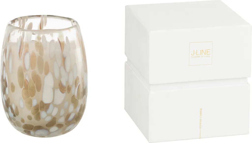 Bougie Parfumée en Verre Blanc J-Line Mia Décoration Intérieure Chic
