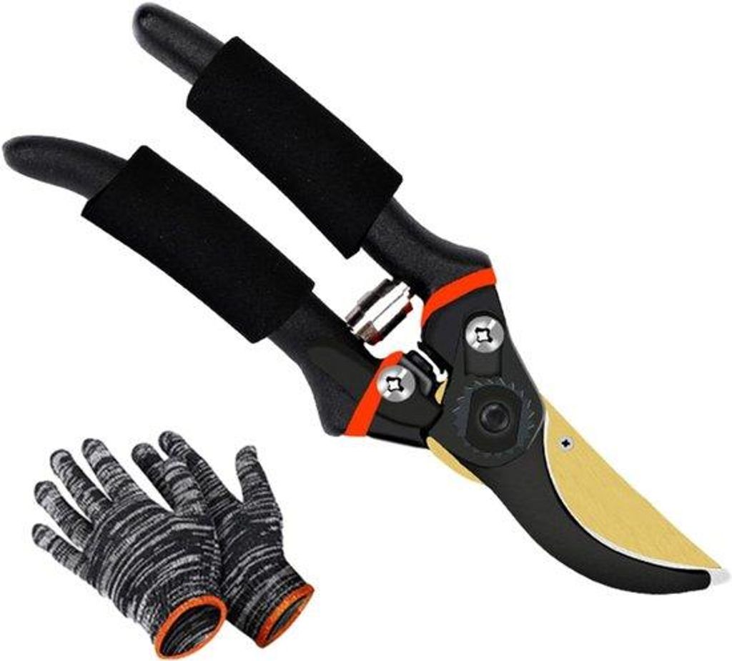 Gartenschere mit Handschuhen Bypass-Schere für Pflanzen schneiden