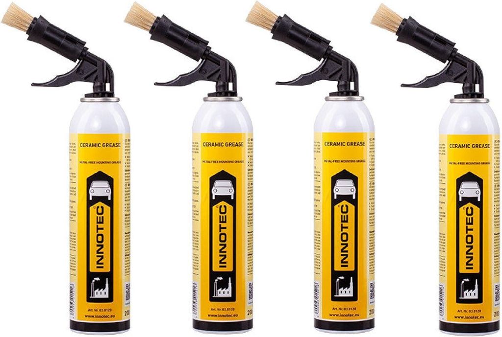 4 Stück Innotec Keramikpaste Ceramic Grease - Keramikfett - Montagepaste mit hoher Druck- und Temperaturbeständigkeit - Bremsen Service Paste