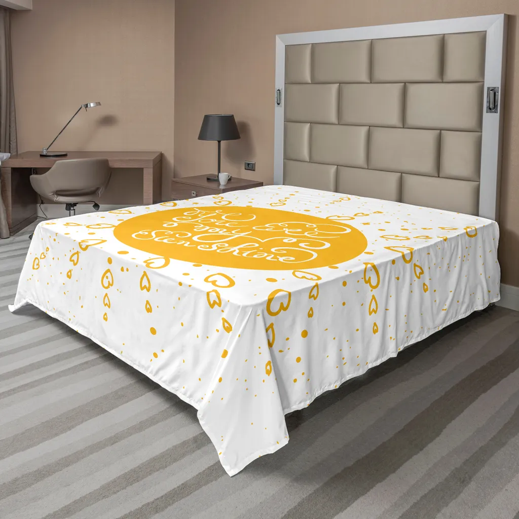 Lenzuolo ABAKUHAUS 266x260 cm - Tema Cuore e Filosofia Giallo