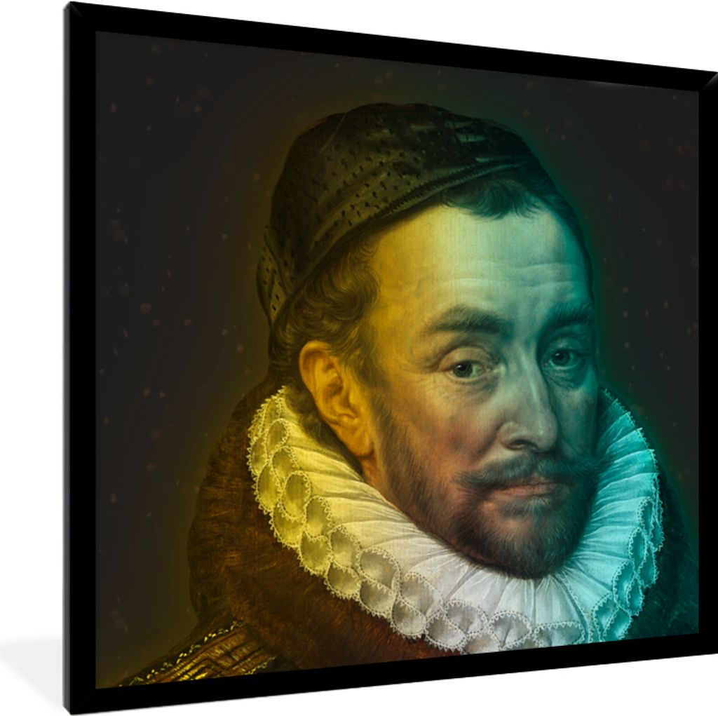 MuchoWow MuchoWow Gerahmtes Poster Wilhelm von Oranien - Kunst - Gemälde 40x40 cm - Poster mit zchwarzem Bilderrahmen - Mit Rahmen - Wanddekor...