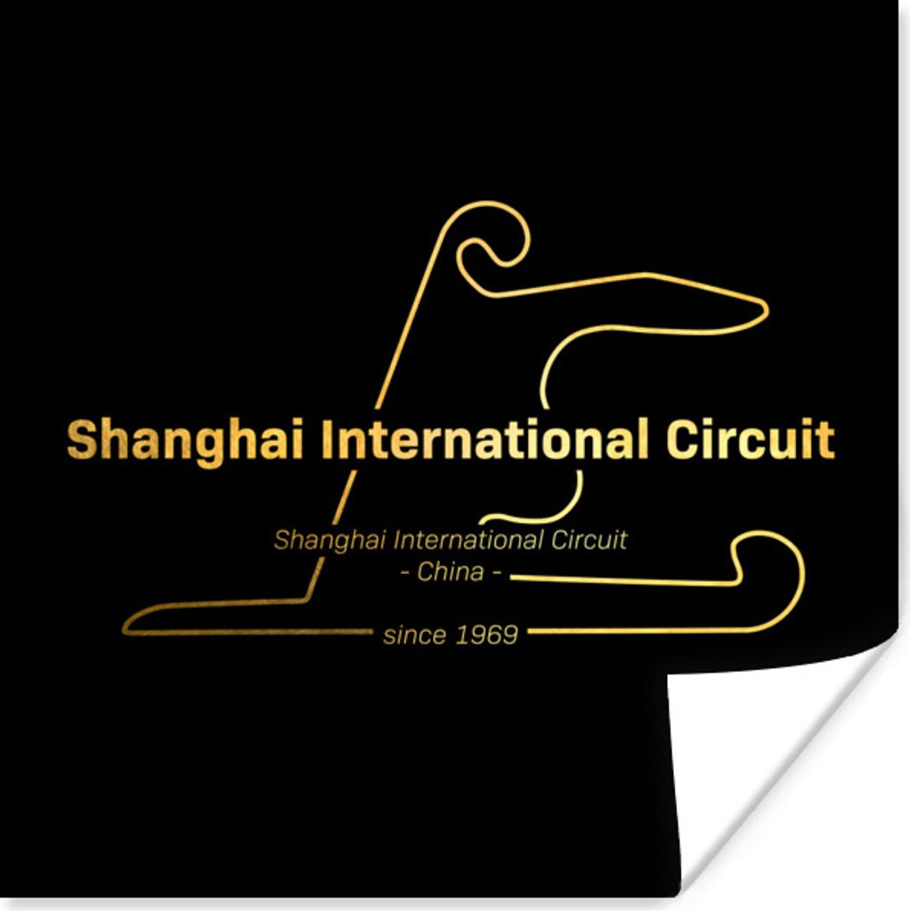 MuchoWow Poster Formel 1 - China - Rennstrecke 75x75 cm - Wand Dekoration