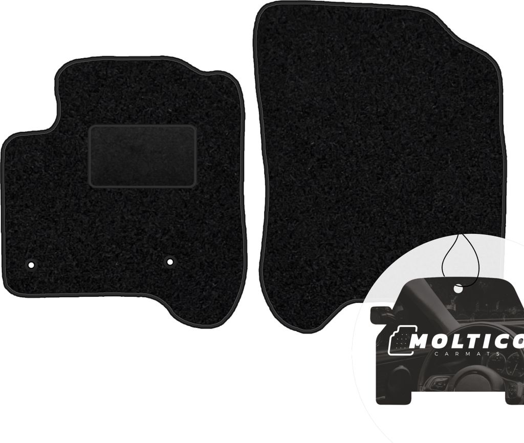moto-MOLTICO Vorne Fußmatten Auto Velours Autoteppiche Schwarz Automatten Set 2-teilig passend für Citroen C3 Picasso 2008-2017