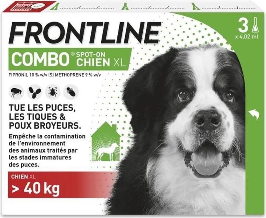 FRONTLINE 3 Antiparasitenpipetten COMBO Hund > 40 kg - Flöhe, Zecken, Läuse