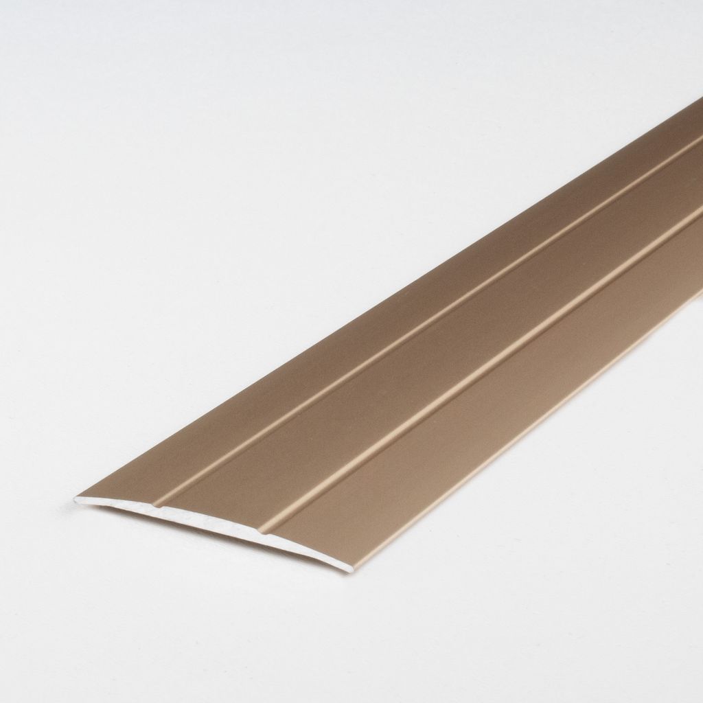 PROVISTON Übergangsprofil | 1.8 x 38 x 2700 mm | Übergangsschiene Übergangsleiste Bodenprofil Abdeckleiste Aluminium eloxiert Bronze Hell Selbst...