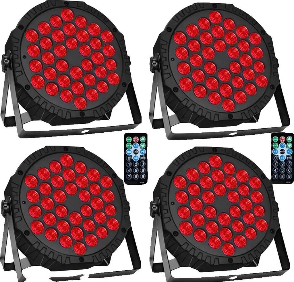 Projecteur de scène LED RGB avec prise EU pour jeu de lumière - Lot de 4