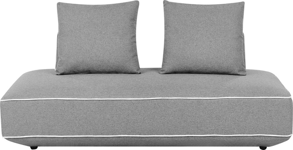 BELIANI Moderne Chaiselongue aus Stoff in Grau mit Kissen Modernes gepolstertes Tagesbett mit Taschenfederkernsitz