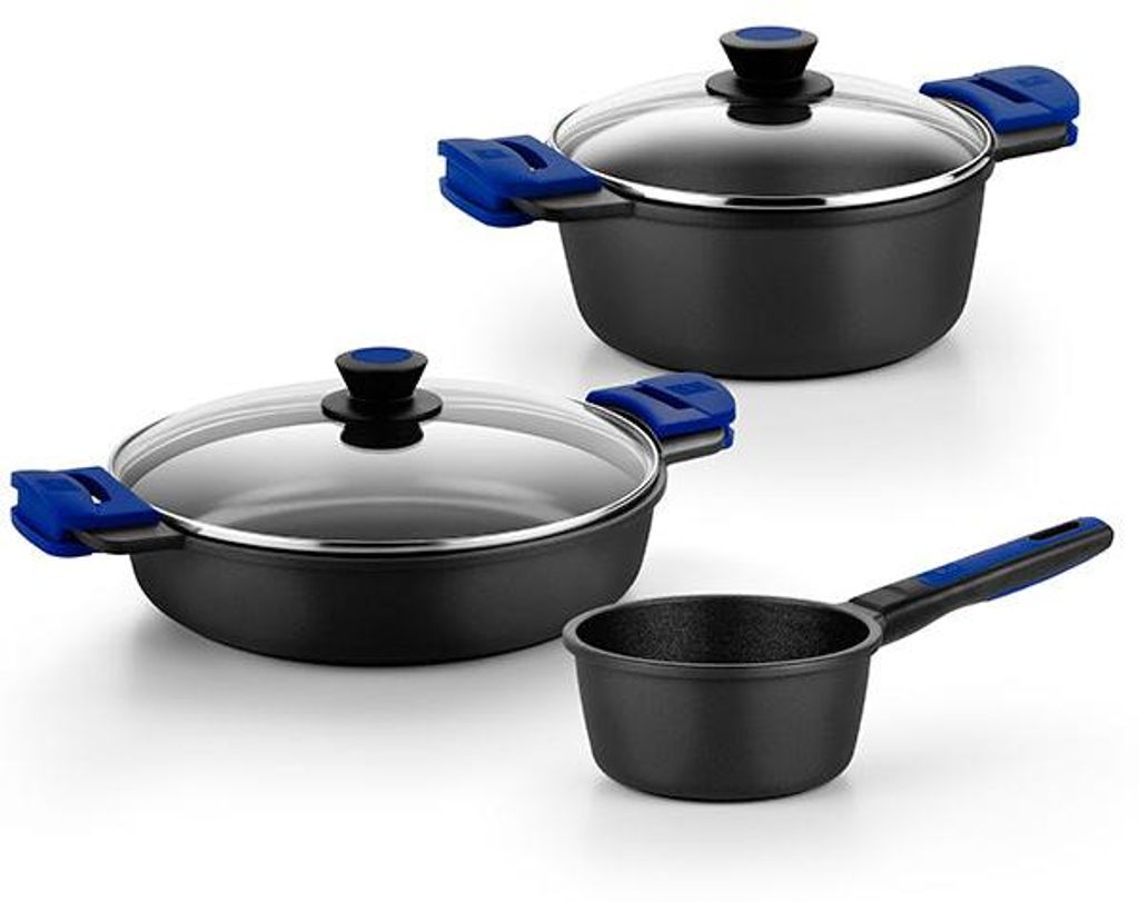 BRA Advanced | 5-teiliges Kochgeschirr-Set, Aluminiumguss, mit Antihaftbeschichtung, Vollinduktion, für alle Küchentypen geeignet