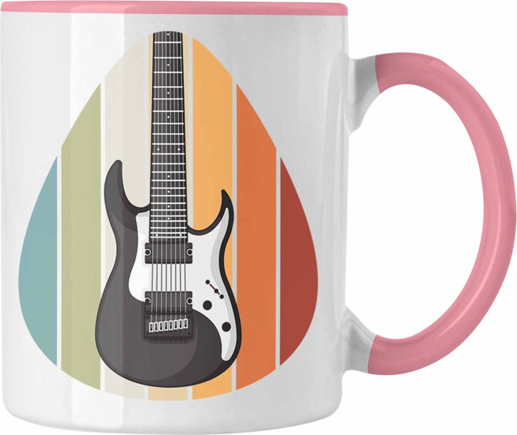 Trendation - Gitarrenspieler Geschenk Tasse Männer Frauen Gitarre Geschenkidee Gitarristen Gitarrist Geschenke Motiv (Rosa)