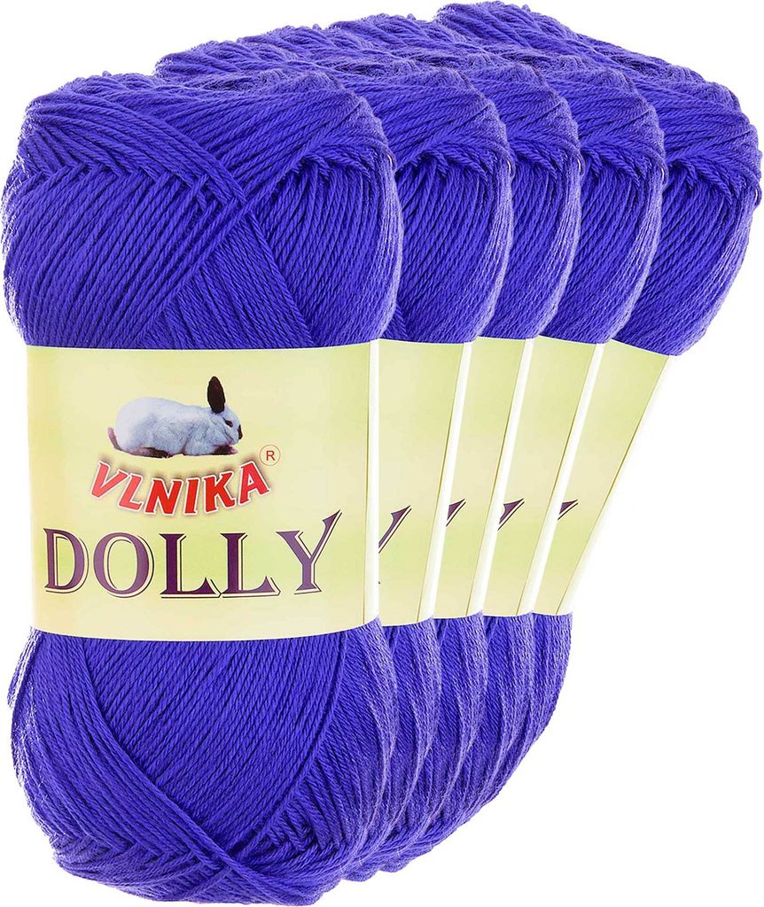 5 x 100g Strickgarn Dolly Uni Häkelgarn Handstrickgarn Wolle Farbwahl