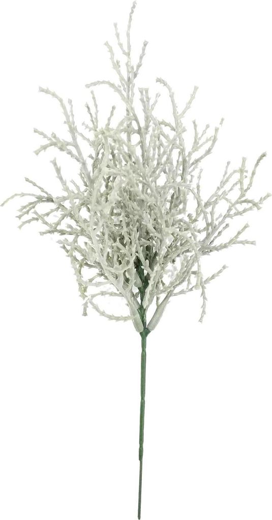 artplants.de Kunstpflanze Heiligenkraut ATING, Steckstab, grau-weiß, 22 cm - Deko Pflanze