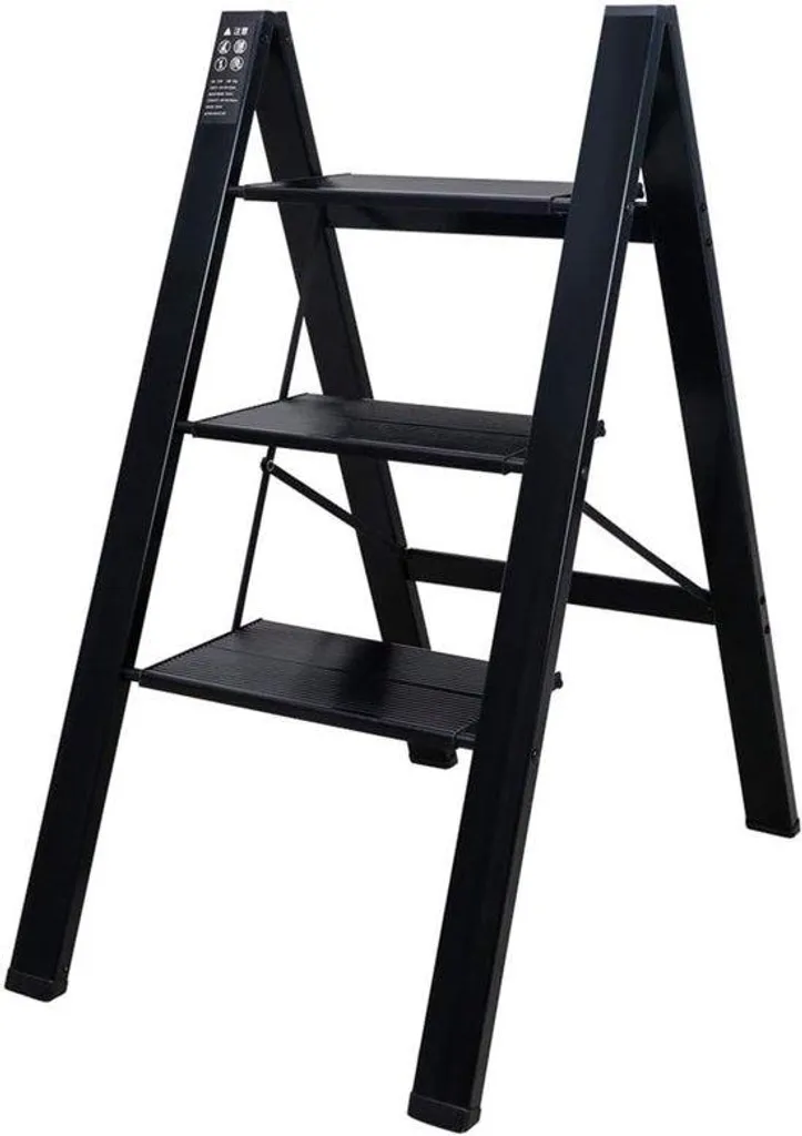 Échelle pliante 3 marches robuste en aluminium - Capacité 135 kg grise