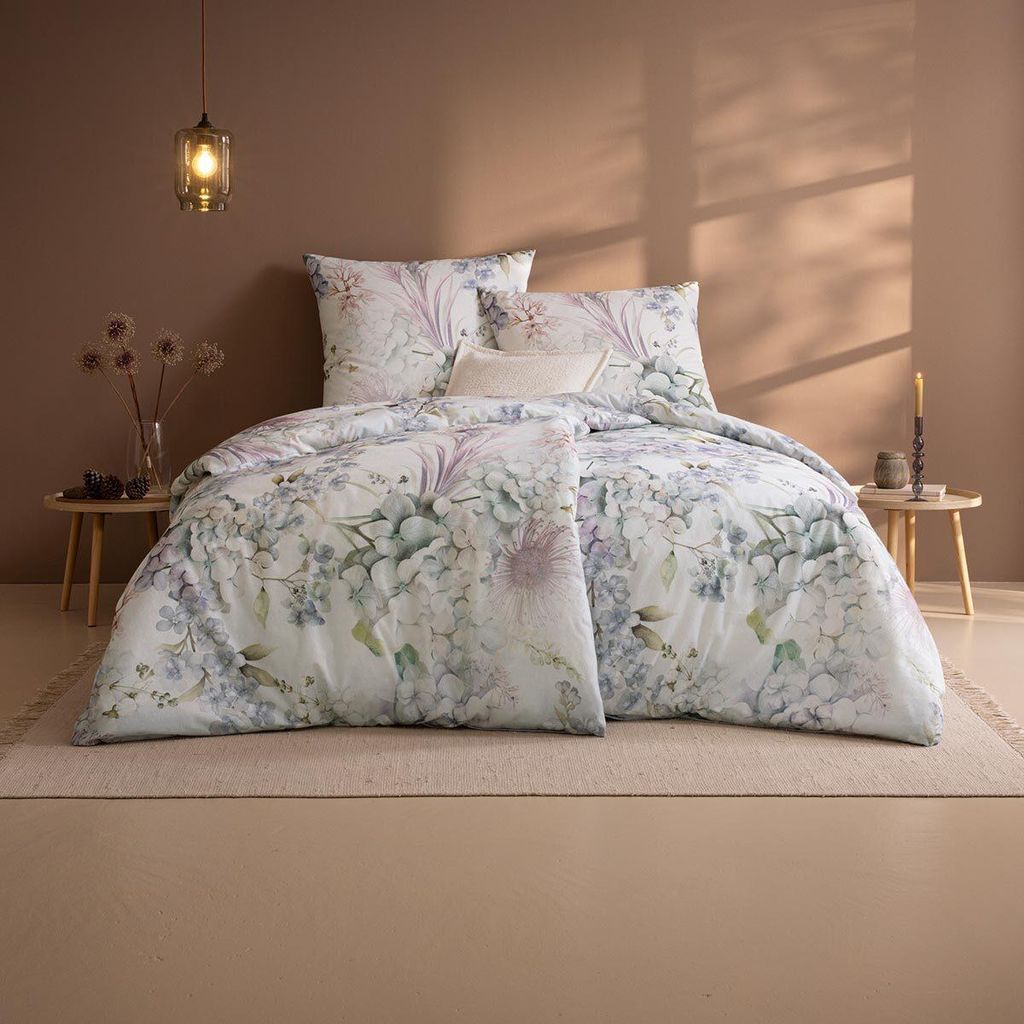 Estella Kuschelflanell Bettwäsche Winter Bloom silber Produktbild 