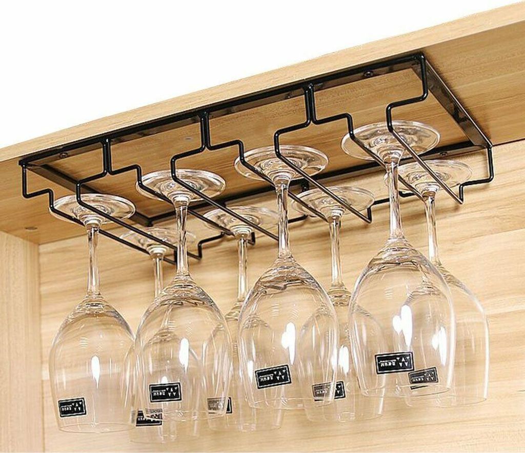 4 Schlitze Gläserhalter Gläserschiene edelstahl Glas Wein Champagner Cup Hangers Rack