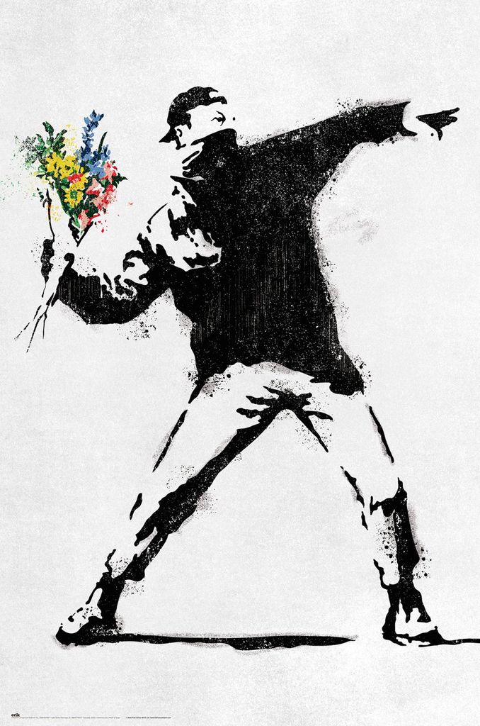 Graffiti - Bombardiere di fiori - Stampa poster street art Immagine del prodotto 