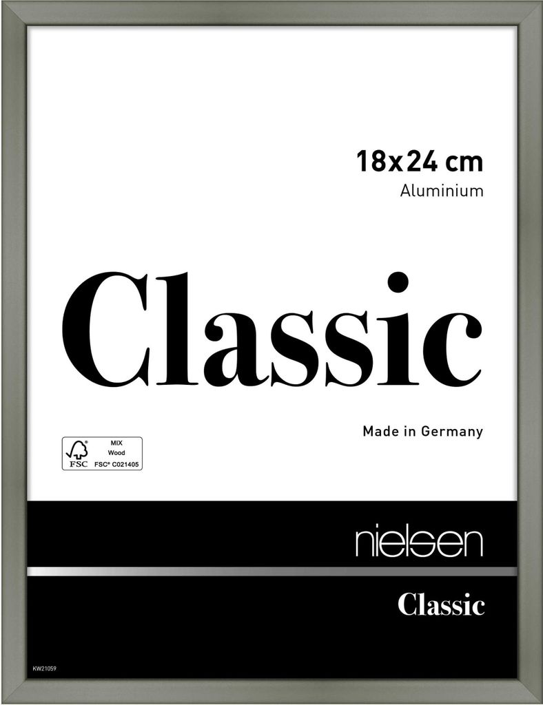 nielsen Aluminium Bilderrahmen Classic, 18x24 cm, Platin