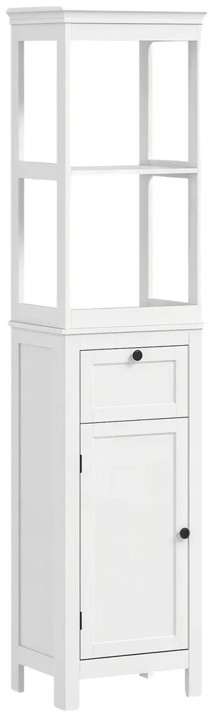 Meuble de salle de bains modulable blanc avec tablette interne mobile