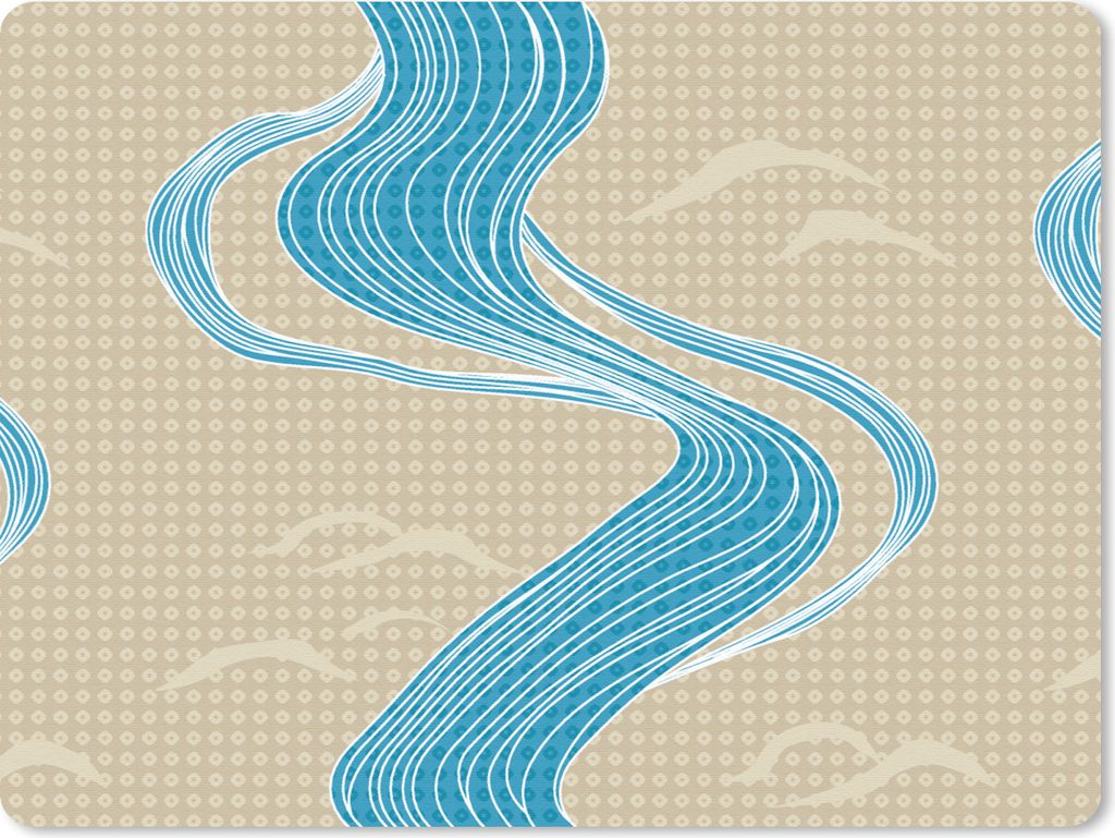 MuchoWow Mauspad Mousepad Muster - Berg - Fluss 23x19 cm - Mousepads - Maus Mat - Pad - Mausunterlage - Schreibtischunterlage - Mauspad