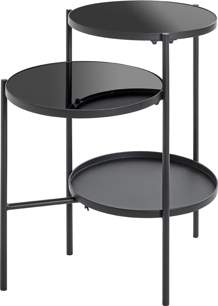 Beistelltisch >47567< in schwarz - 56x71x39 (BxHxT)
