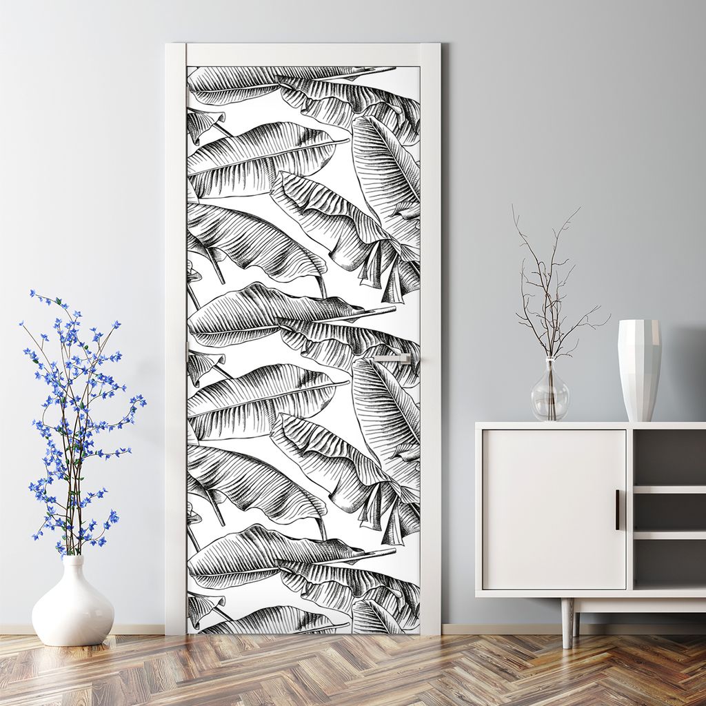 Dekorative Türtapete Türposter selbstklebend Klebefolie Herbst-Farnblätter 70 x 200 cm