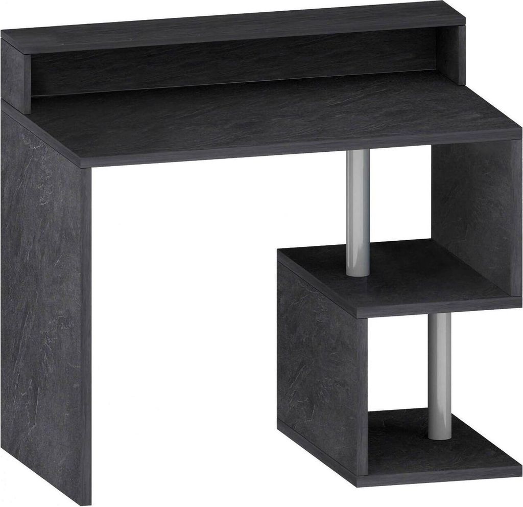 Schreibtisch Dchichizol, linearer Schreibtisch mit Ablagefächern, Mehrzweck-Büroschreibtisch mit Platte, 100x50h93 cm, Schiefer