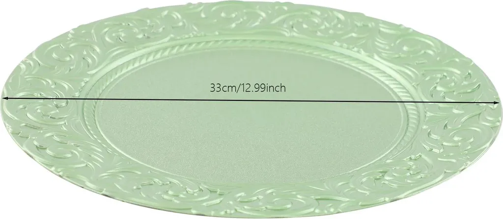 Piatto Torta Verde 13" Design Chic | Trasforma la tua Tavola