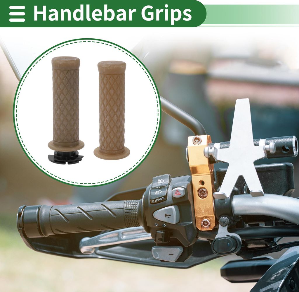 7/8" 22mm 15/16" 24mm Motorrad Lenker Griffe Abdeckung Kit Rutschfest TPU Lenker Lenker Griffe für Motorrad Roller Fahrrad ATV Klar Braun 1 Set