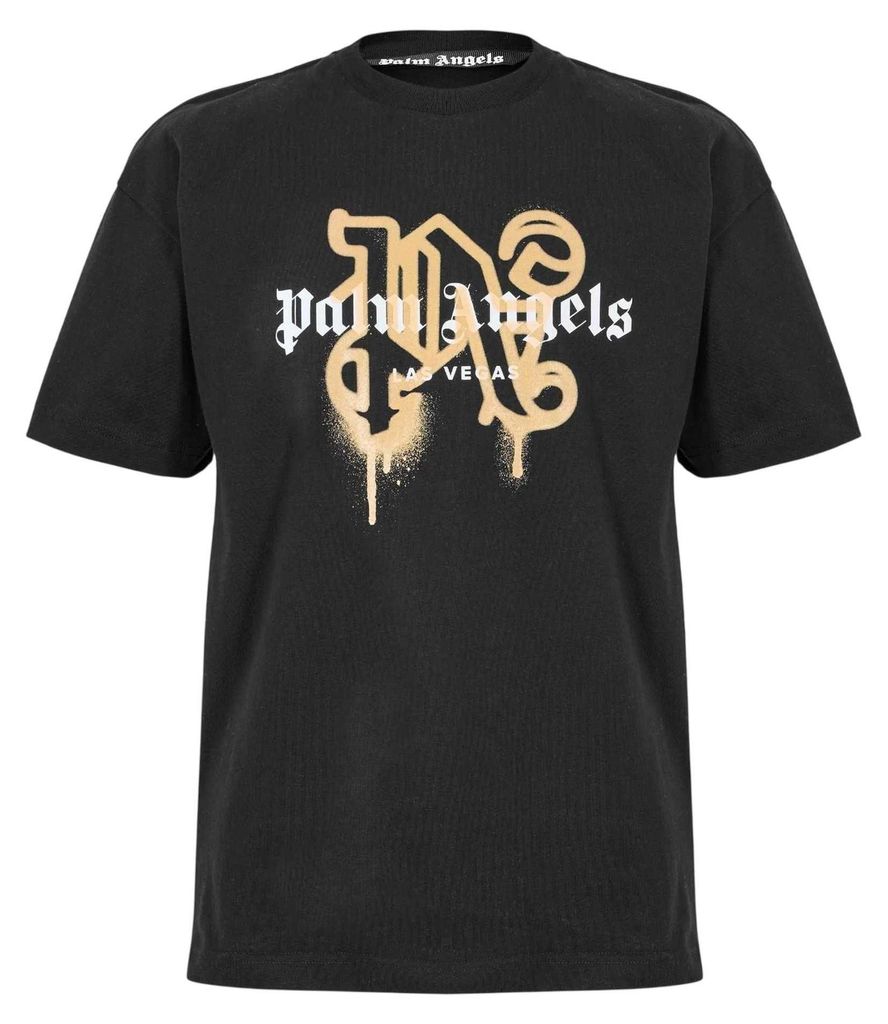 Palm Angels - "Las Vegas" T-Shirt für Herren/Damen Uni GT22272 (XS) (Schwarz/Gold)
