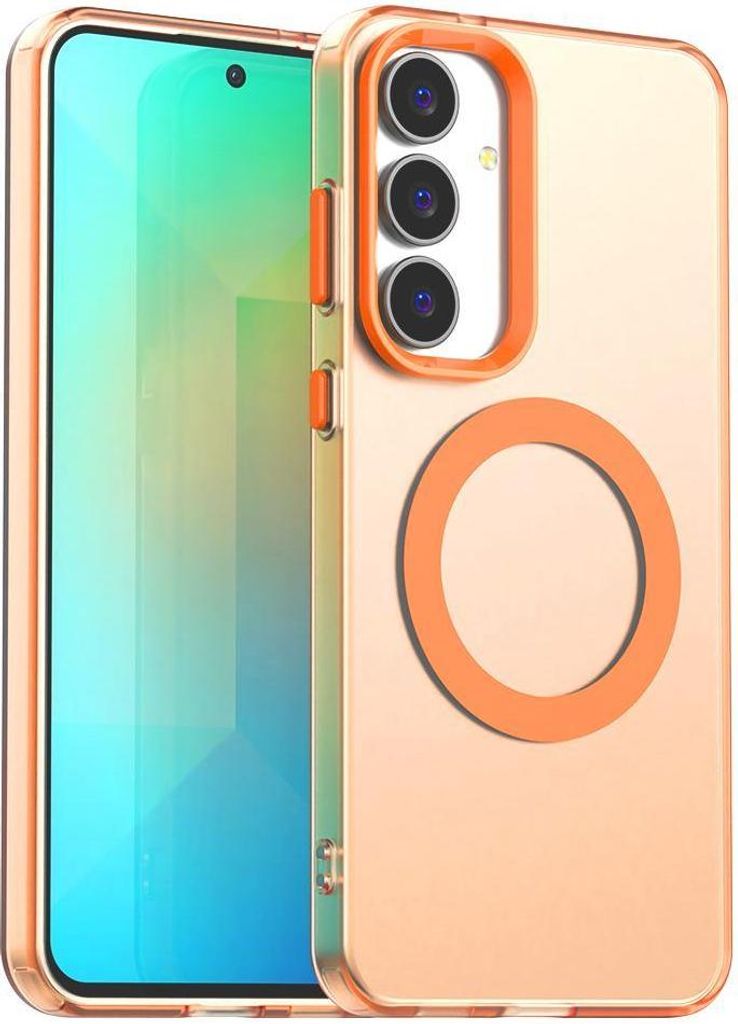 Mobigear Shockproof Samsung Galaxy S25 FE MagSafe Hülle Hardcase Backcover - Orange