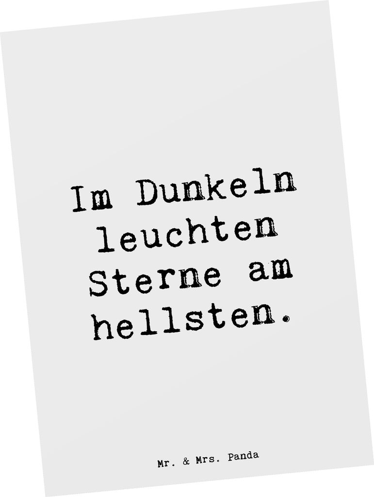 Mr. & Mrs. Panda Postkarte Spruch Angst vor Dunkelheit überwinden - Weiß - Geschenk, Postkarten, Ansichtskarte, Licht in der, Zuversicht, Vertrau...
