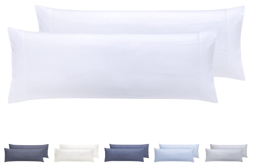 Kissenbezüge, extraweiche Mikrofaser, hypoallergen, 2er-Set Kissenbezüge 105 x 40 cm weiß