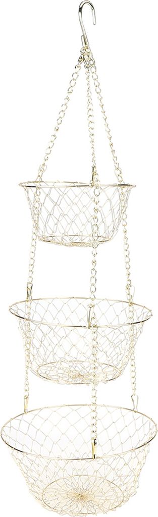 Multifunktionaler 3-stöckiger, abnehmbarer Hängekorb für Obst und Gemüse, Aufbewahrungs-Organizer für Küche und Garten