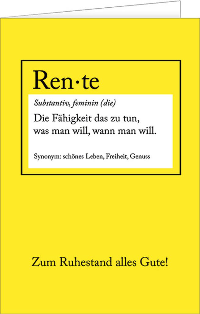 Ruhestand Glückwunschkarte zur Rente mit Briefumschlag, Produktbild 