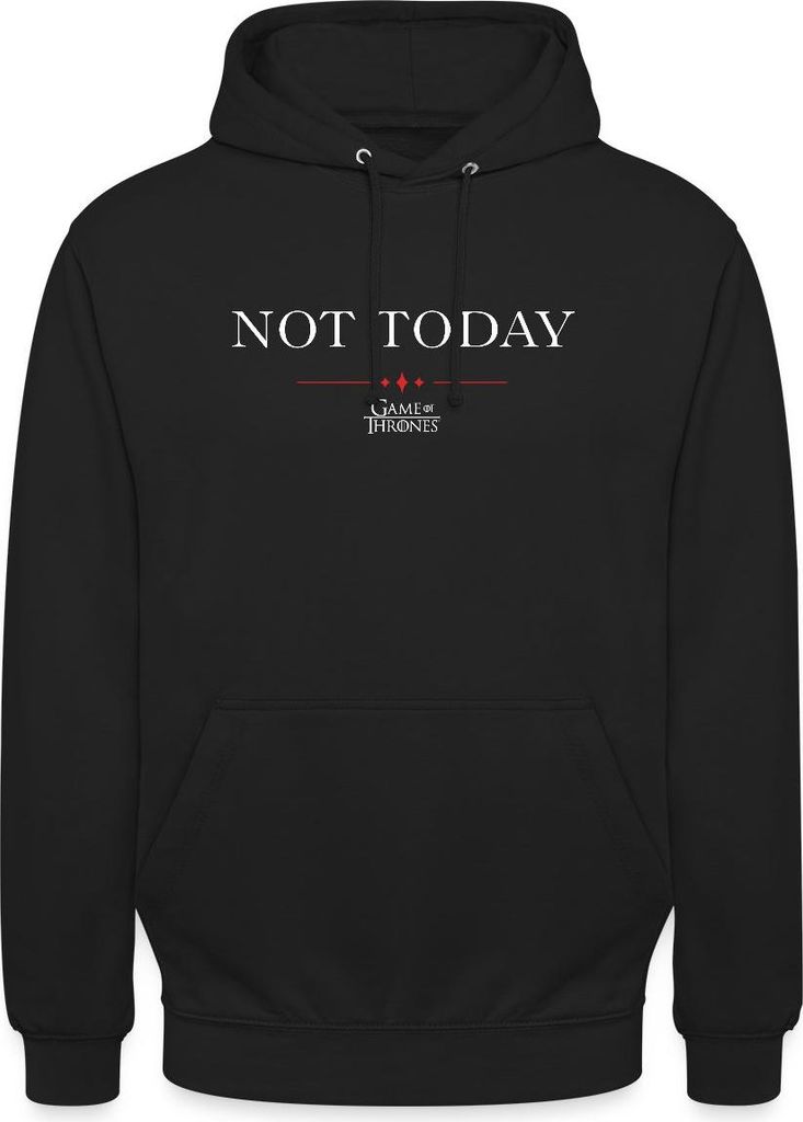 Spreadshirt Game Of Thrones Not Today Spruch Uni Hoodie, XL, Schwarz