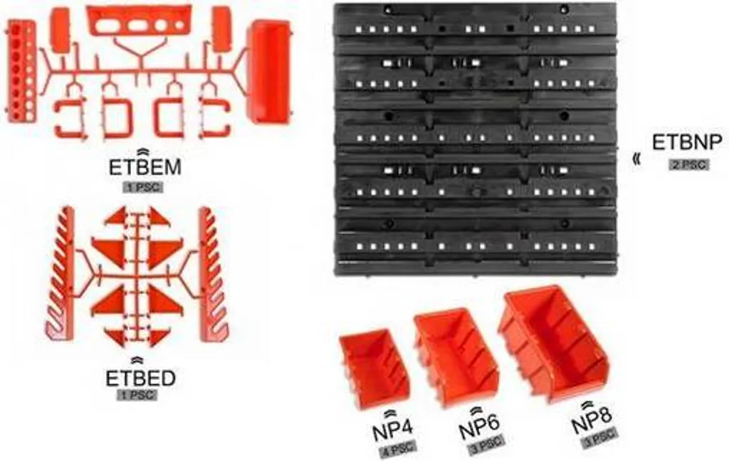Support Outils Mural Prosperplast NTBNP4 Modulaire - Haute Résistance - 4