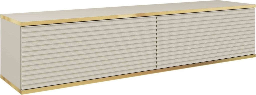 MOEBLO TV-Board Dayn RTV 135 MDF – Lowboard Fernsehtisch TV Bank TV Tisch Fernseher Tisch TV Möbel, RTV-Schrank mit goldenen Einsätzen, hängen...