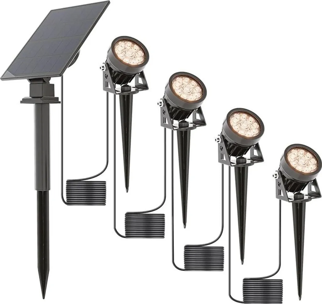 Balisage jardin sécurisé avec Spot à piquet LED 2W IP65 Noir - Pack de 4