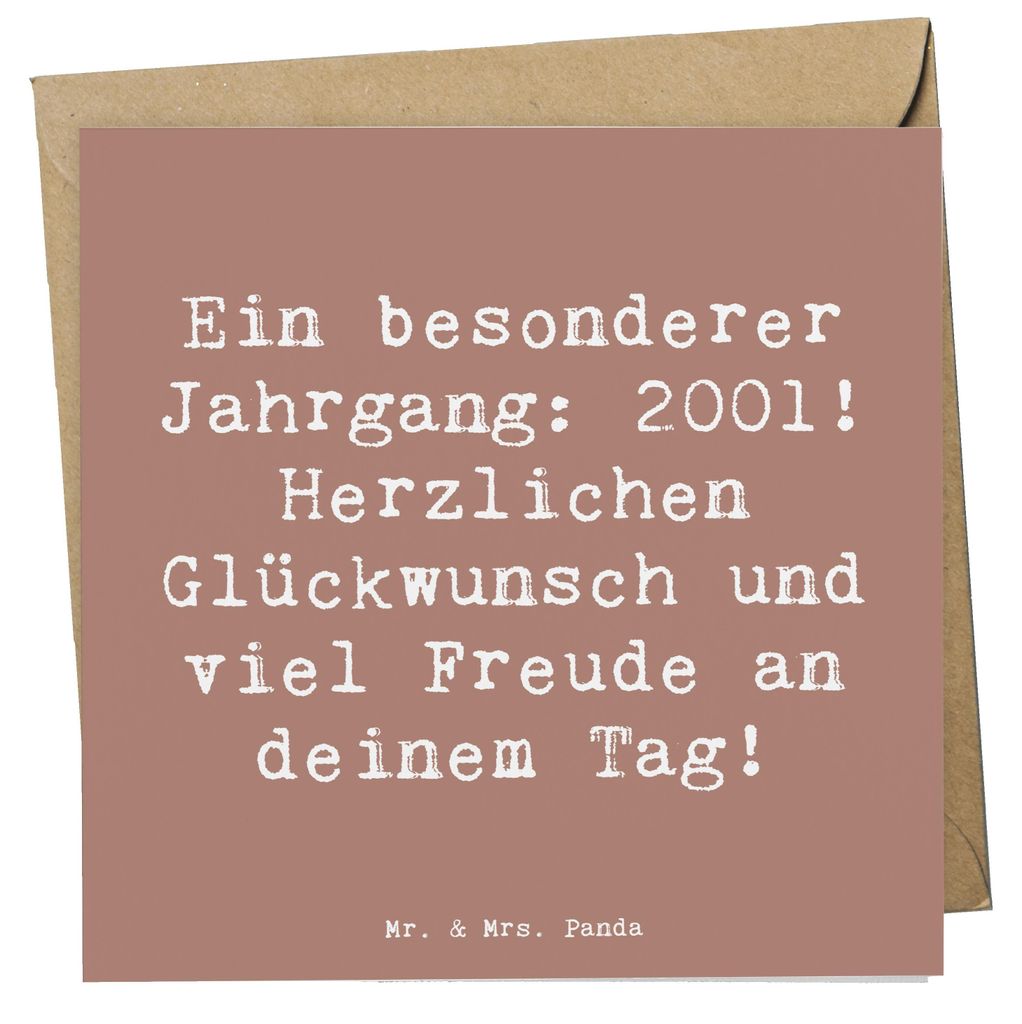 Mr. & Mrs. Panda Grußkarte Spruch 2001 Geburtstag - Braun Pastell - Geschenk, Jahr, Jubiläum, Klappkarte, Geburtstagsgeschenk, Herzlichen Glückw...