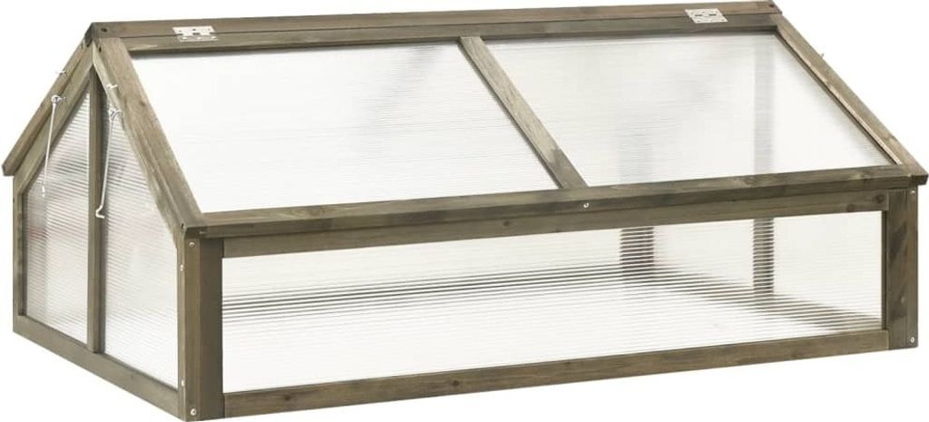 Gewächshaus Grau 114x80x50 cm Tannenholz