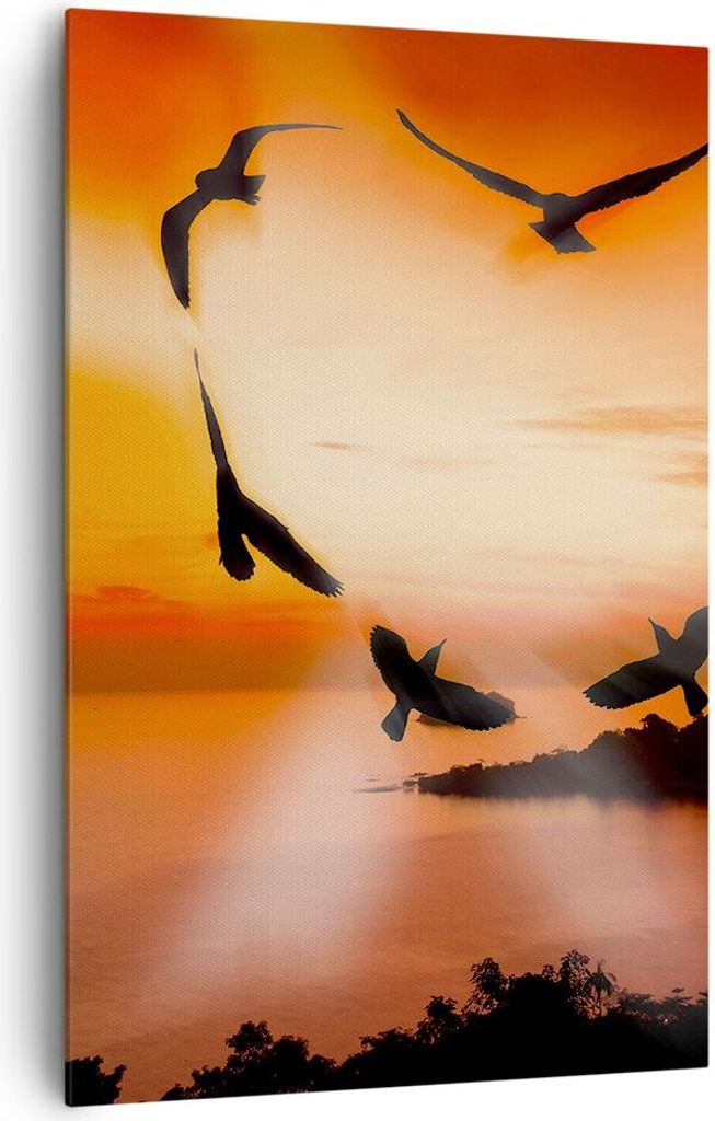Bild auf Leinwand - Leinwandbild - Einteilig - Natur Landschaft Insel Meer - 80x120cm - Wand Bild - Wanddeko - Wandbilder - Leinwanddruck - Wanddek...