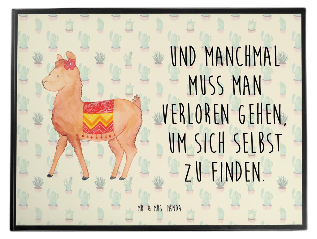 Mr. & Mrs. Panda schreibtischunterlage Alpaka Stolz - Kaktus Grün - Geschenk, tischpad, Schreibunterlage, schreibtischunterlagen, bastelunterlage,...