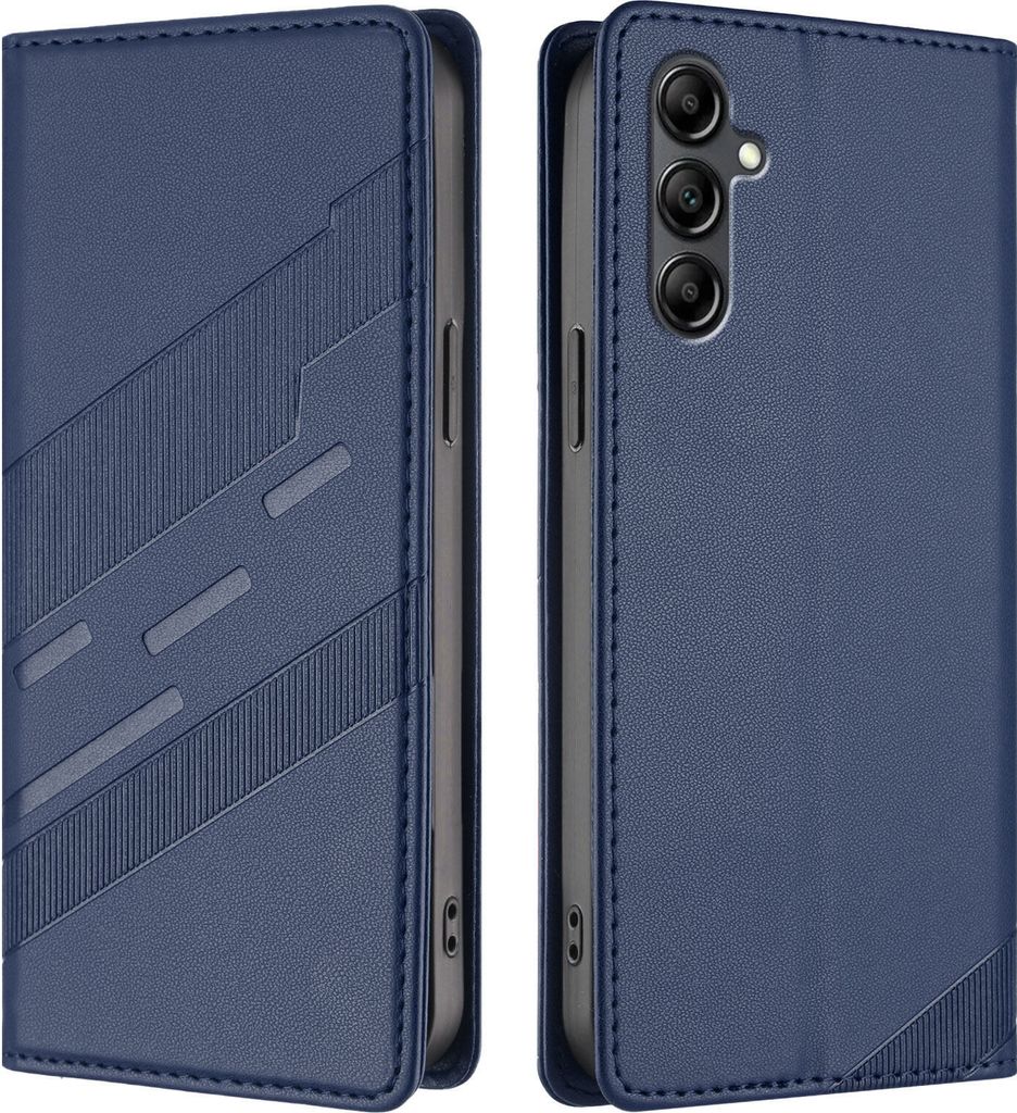 Hülle für Samsung Galaxy A15 5G/4G, Kunstleder Brieftaschen Handyhülle mit Kartenfach und Standfunktion Blau