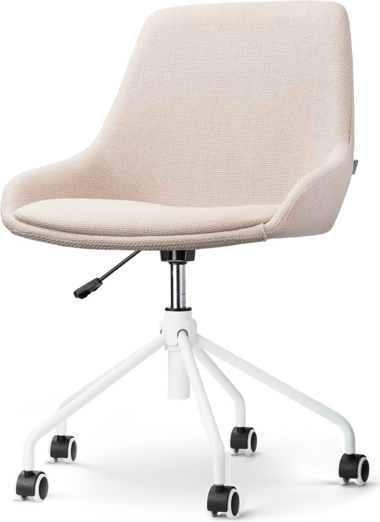 Nout-Isa Bürostuhl Beige - Weißes Untergestell