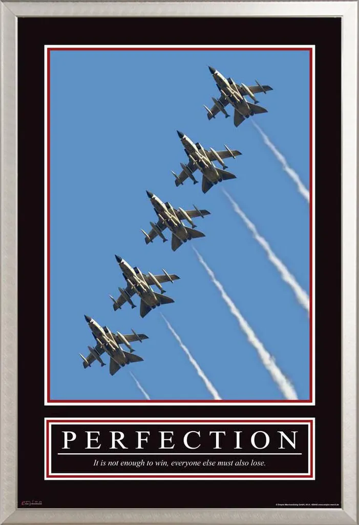 Cornice Argento Shinsuke Maxi con Poster Motivazionale Perfezione 61x91