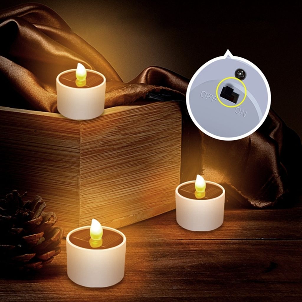 6er Oder 12er Pack LED-Solar-Kerzen: Flackerndes Te Produktbild-Vorschau 2