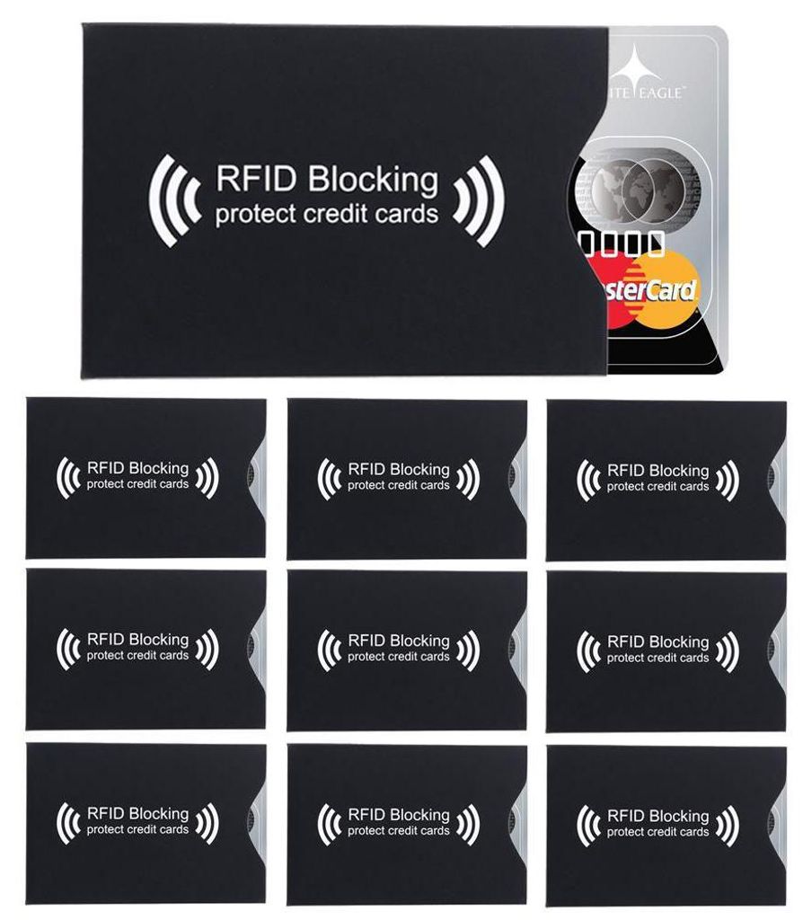 Intirilife 10x RFID Blocking Schutzhülle in SCHWARZ – 10 Produktbild 
