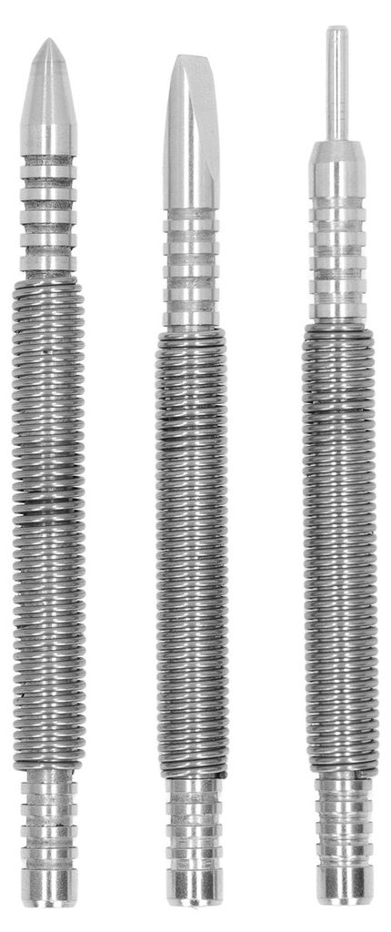 3-teiliges Federnagel-Set Kohlenstoffstahl mit 3500 PSI-Stoßdämpfern und Gegenstanzer für Holz, Metall, Glas
